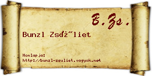 Bunzl Zsüliet névjegykártya
